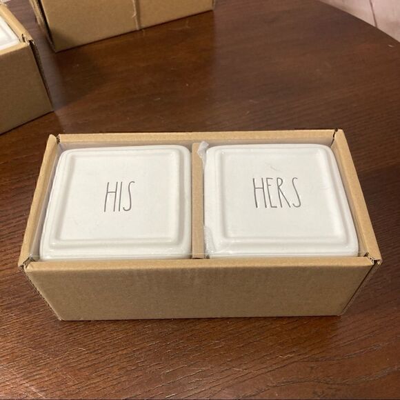 RAE DUNN ARTISAN COLLECTION HIS & HERS jewelry box - Picture 3 of 5